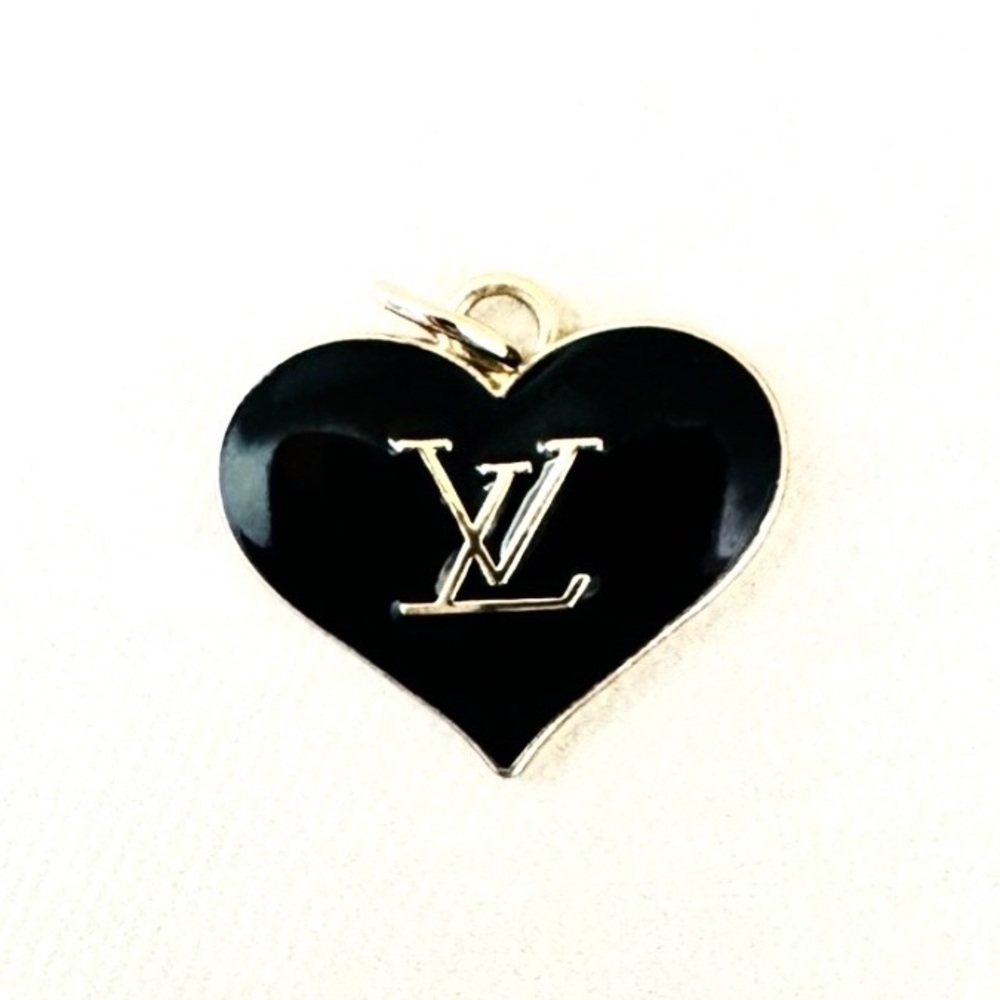 Louis Vuitton Black and Gold Heart Necklace